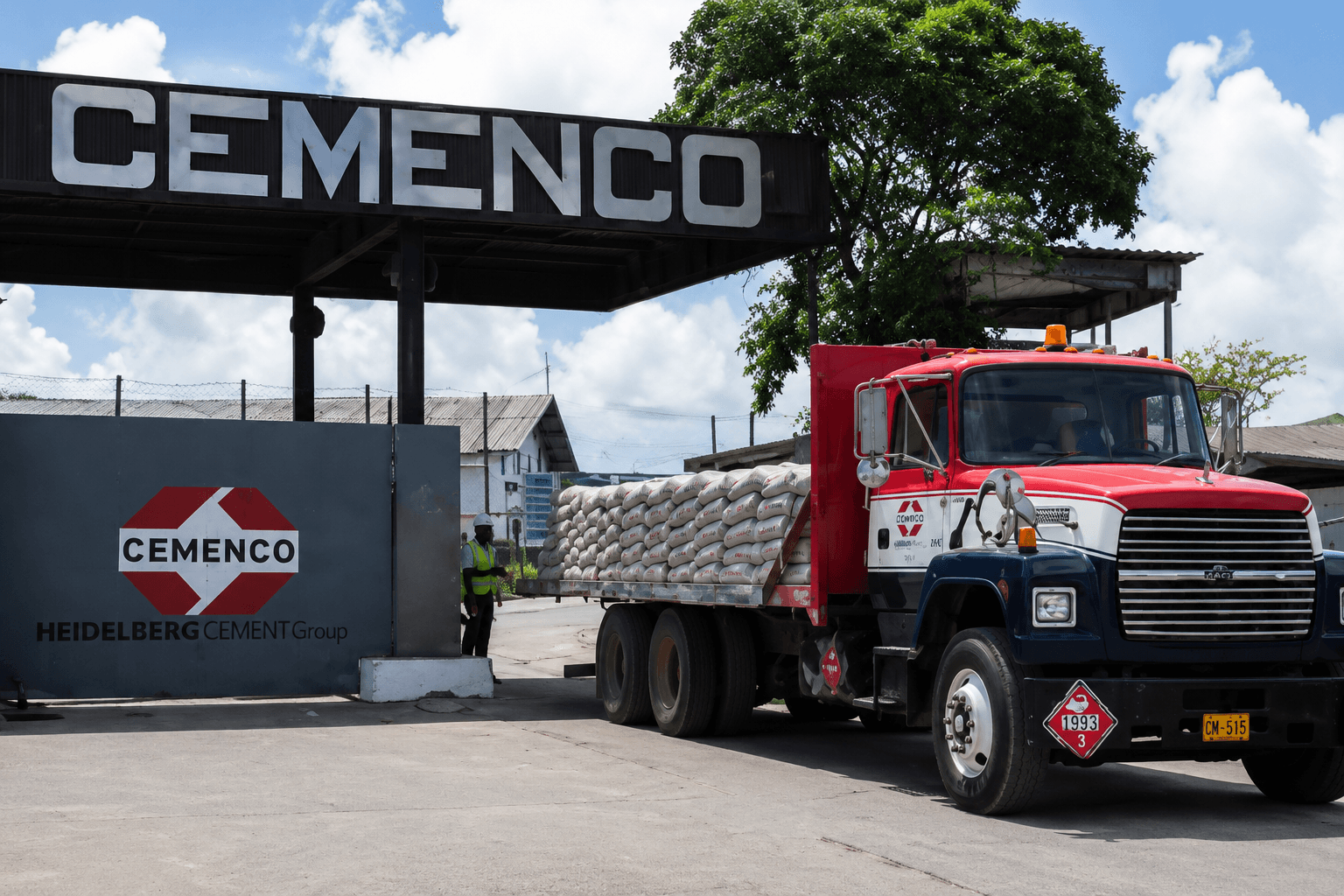 Truck Leaving Cemenco Manufacturing Plant
